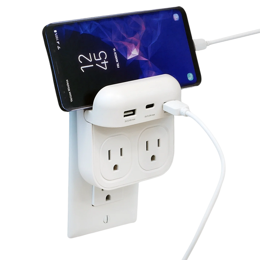 Westinghouse® 2-Outlet Flip Adaptor w/ 3 USB Ports, White