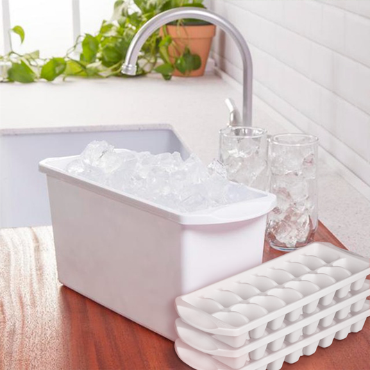 Sterilite® Ice Bin + 3 Stackable Ice Trays (4-pc Bundle)