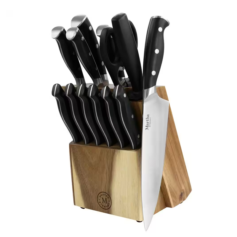 Martha Stewart® "East Walk" Stainless Steel 14-pc Cutlery set, Black