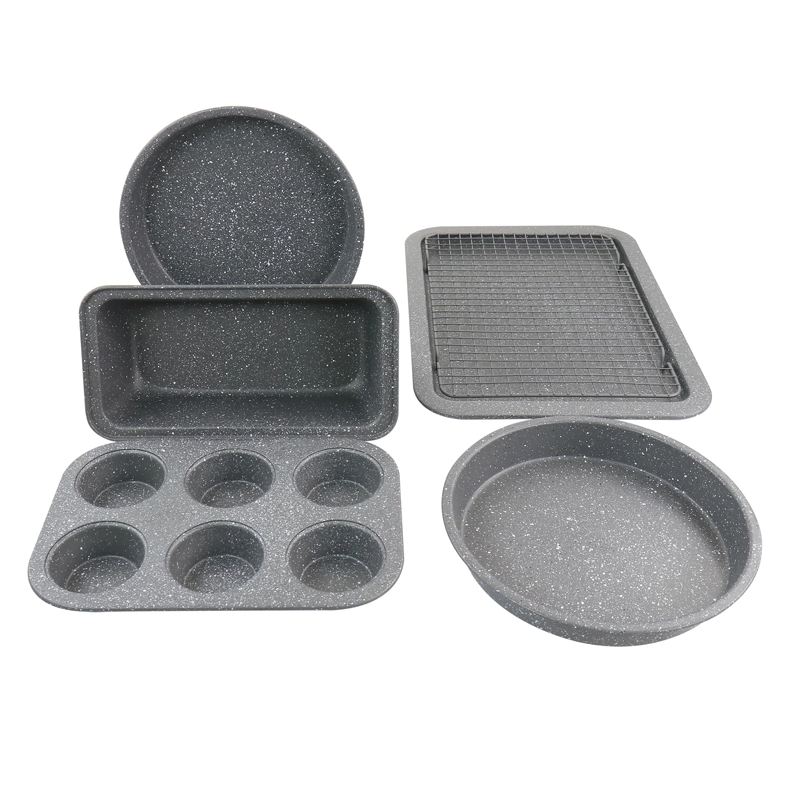 Oster® 6-pc Carbon Steel Non-Stick Bakeware Set, Greystone